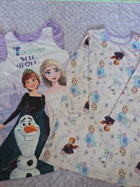 Disney Frozen Nightgown Bundle Size 6 Elsa Anna Olaf Pajamas Girls Sleepwear